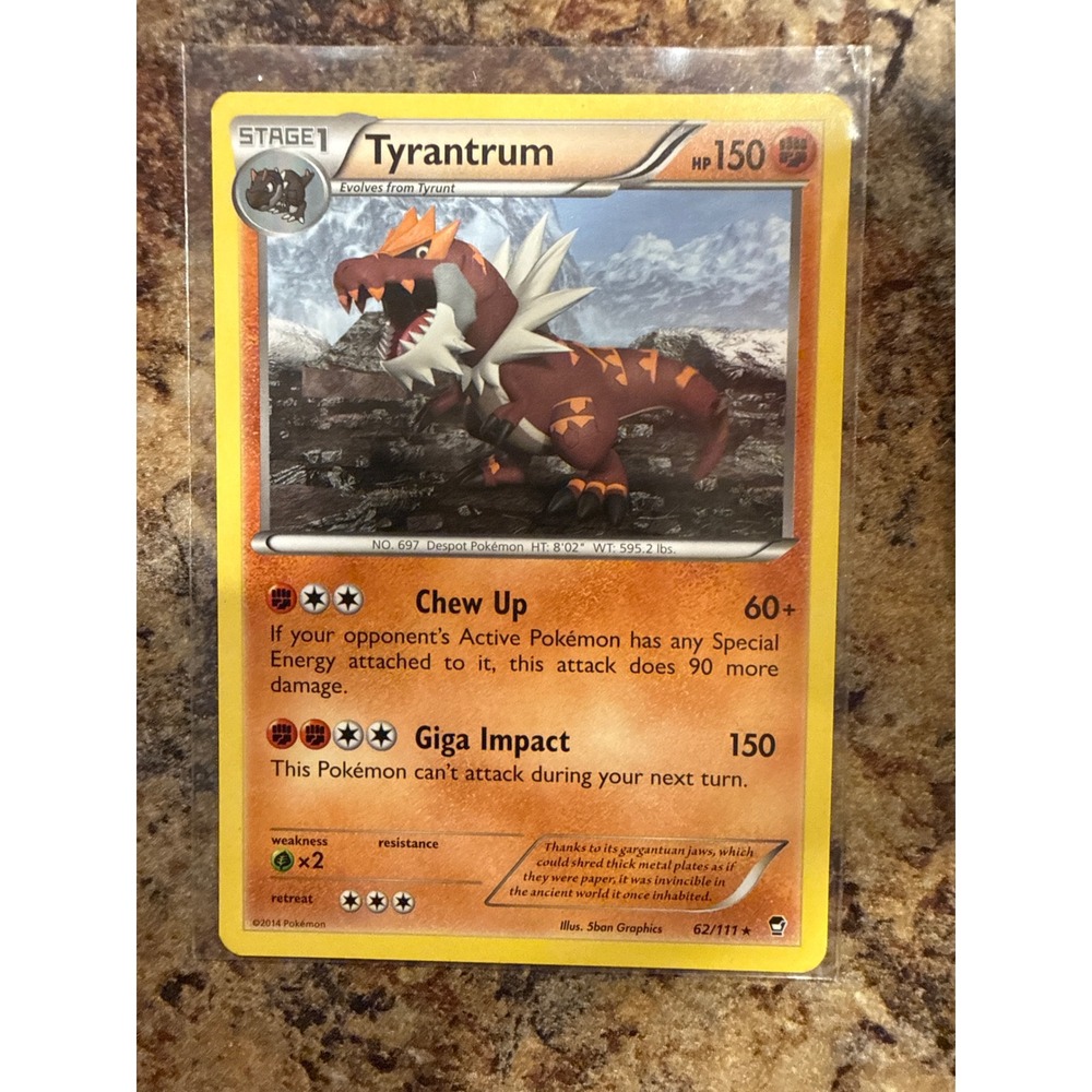 Pokemon Tyrantrum 62/111 XY Furious Fists Rare Holo Fighting Type Card 2014